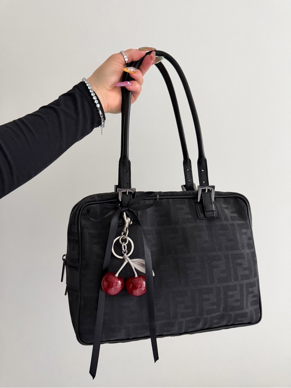 authentic Vintage Fendi Zuccino Shoulder Bag